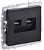 Розетка RJ45+RJ45 кат.6 С/У Черный Brite