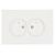 Розетка 2-м 16А С/У со шторками Белый форфор Эмили