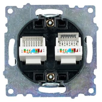 Розетка RJ45+RJ45 С/У Черный Катрин