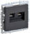 Розетка RJ45+RJ45 кат.6 С/У Графит Brite