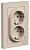 Розетка 2-м 16А С/У З/К в сборе с рамкой Песочный AtlasDesign