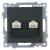 Розетка RJ45+RJ45 С/У Черный Катрин Розетка RJ45+RJ45 С/У Черный Катрин