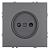 Розетка 1-м 16А С/У Самозажимные клеммы со шторками Платиново-серый Эмили