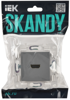 Розетка HDMI С/У Серый Skandy