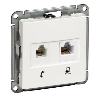Розетка W59 RSI-251ТК5Е-1-86 RJ11+RJ45