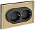 Розетка 2-м 16А С/У З/К Металл Шампань Forte&Piano