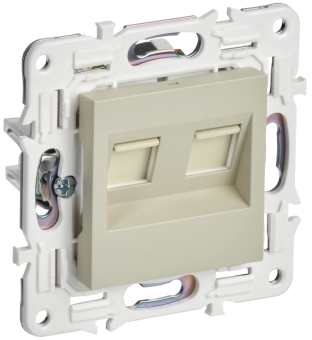 Розетка RJ45+RJ45 кат.6 С/У Бежевый Skandy